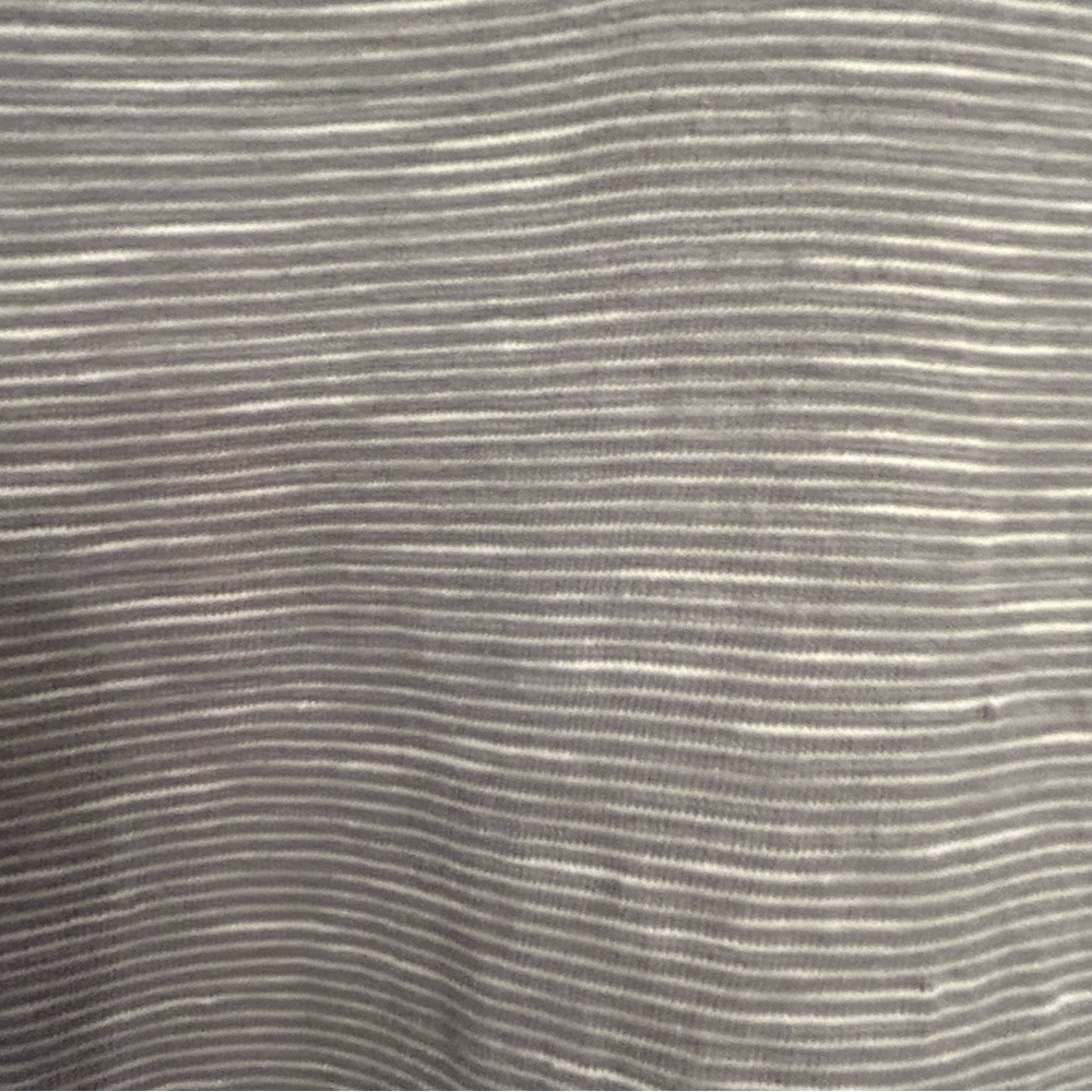 J.Jill Grey Striated Seamed Cap Sleeve Boxy Cotton Tee Size Large - Picture 4 of 9